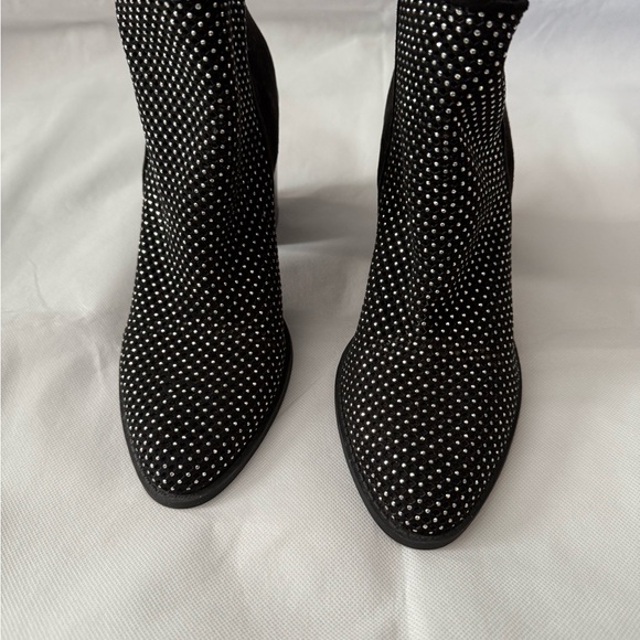 Marc Fisher Black Studded Ankle Boots - Picture 3 of 9